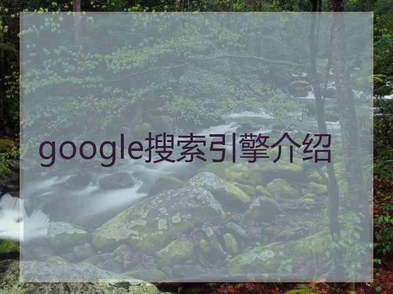 google搜索引擎介绍