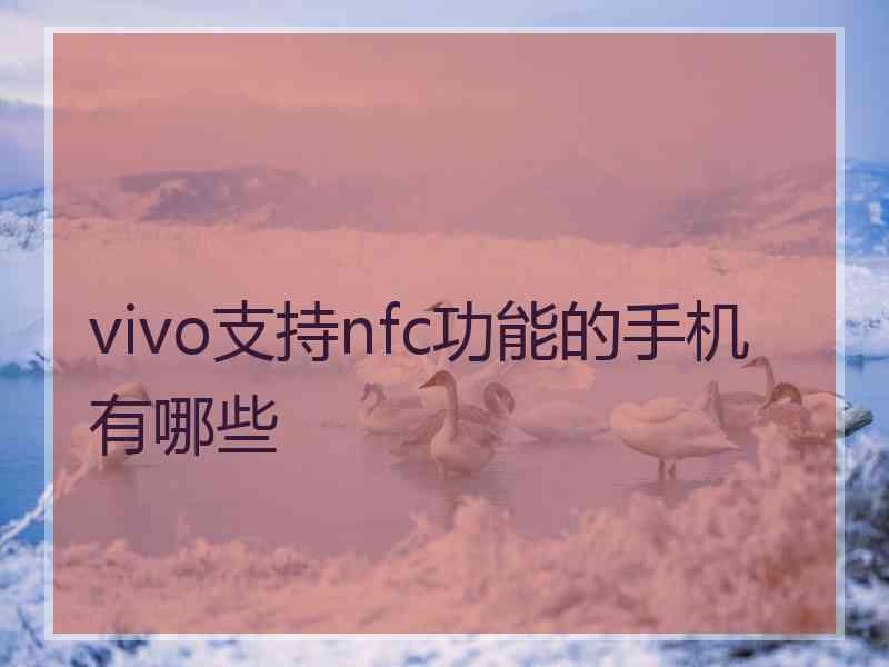 vivo支持nfc功能的手机有哪些