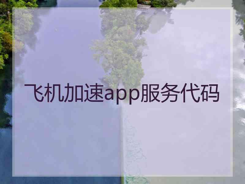 飞机加速app服务代码