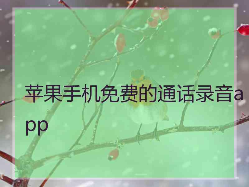 苹果手机免费的通话录音app