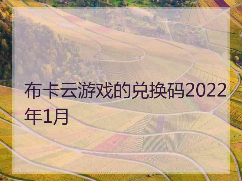 布卡云游戏的兑换码2022年1月