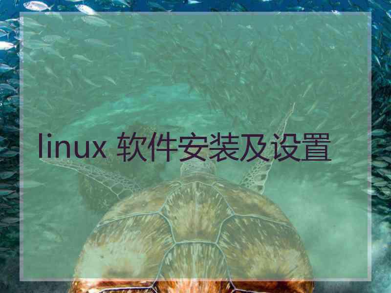 linux 软件安装及设置