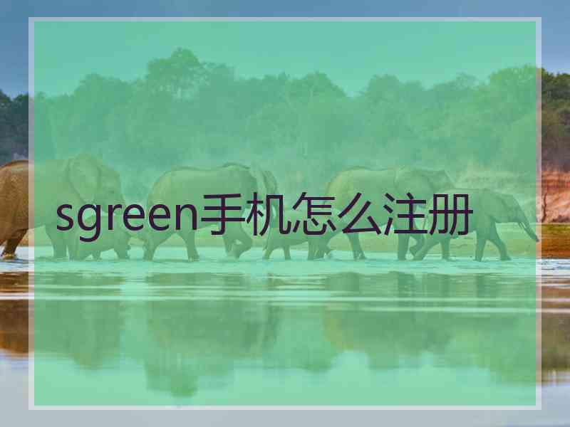 sgreen手机怎么注册