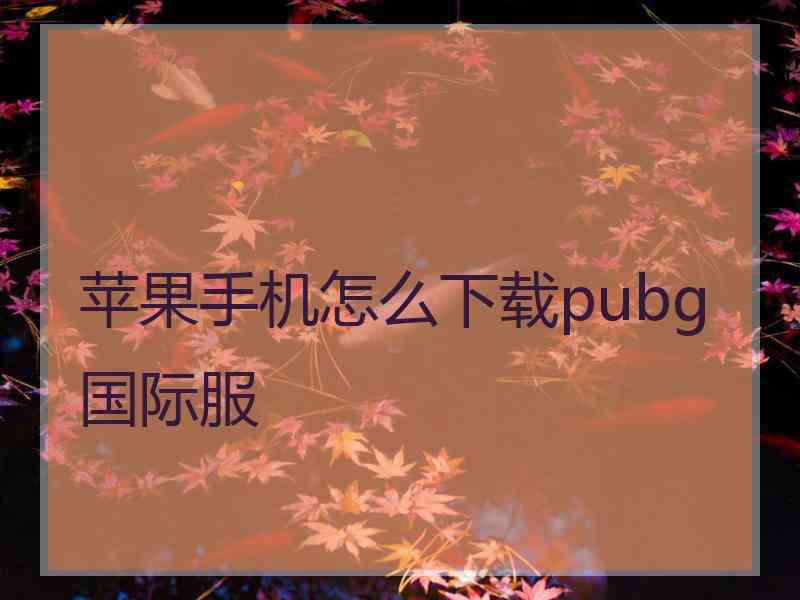 苹果手机怎么下载pubg国际服