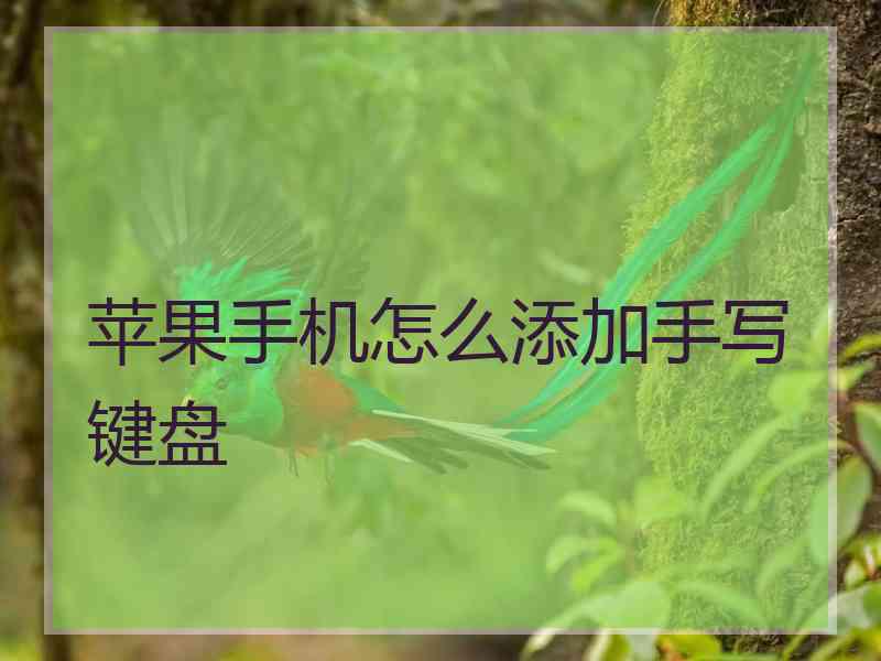 苹果手机怎么添加手写键盘