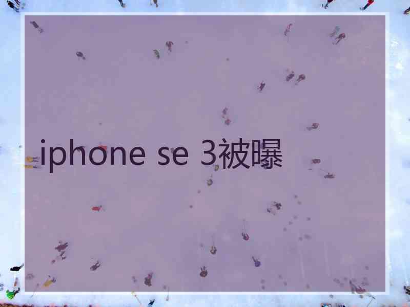 iphone se 3被曝