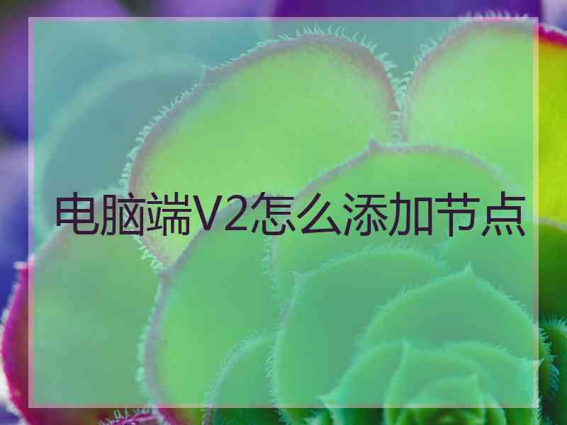 电脑端V2怎么添加节点