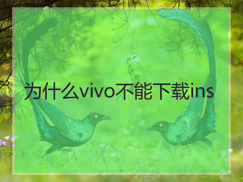 为什么vivo不能下载ins