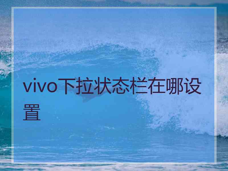 vivo下拉状态栏在哪设置