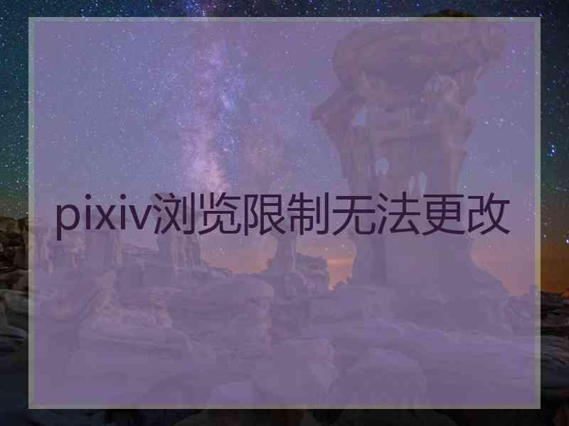 pixiv浏览限制无法更改