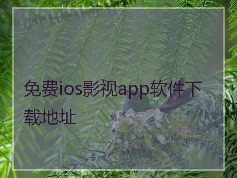 免费ios影视app软件下载地址