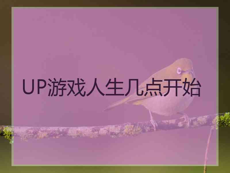 UP游戏人生几点开始