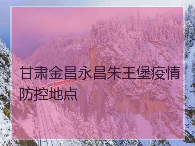 甘肃金昌永昌朱王堡疫情防控地点