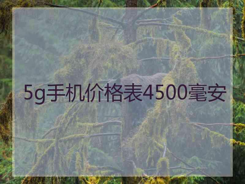 5g手机价格表4500毫安