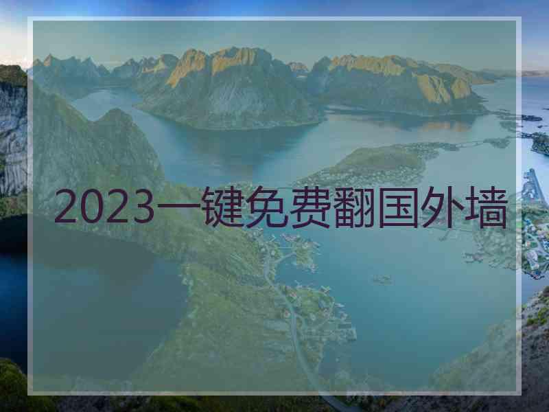 2023一键免费翻国外墙