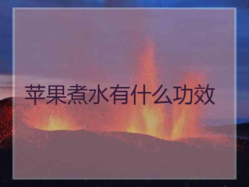 苹果煮水有什么功效