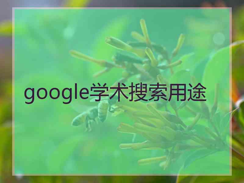 google学术搜索用途