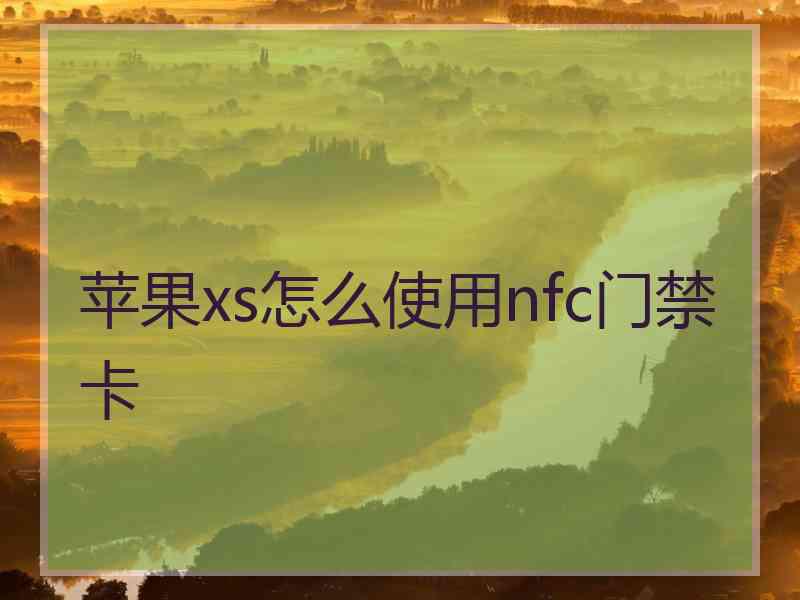 苹果xs怎么使用nfc门禁卡