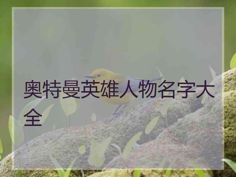 奥特曼英雄人物名字大全