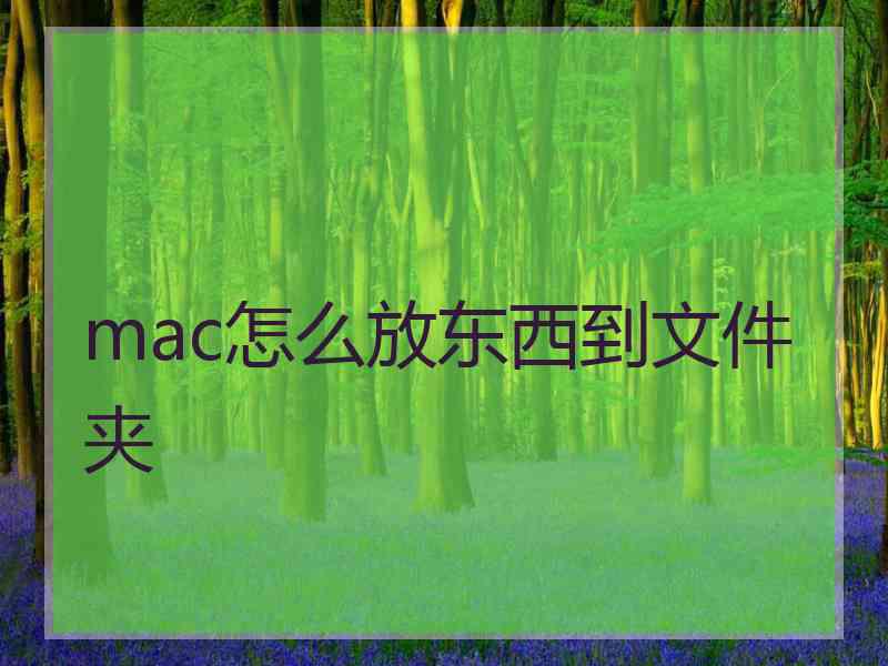 mac怎么放东西到文件夹