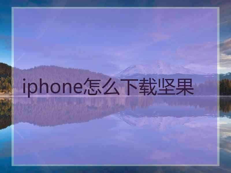 iphone怎么下载坚果