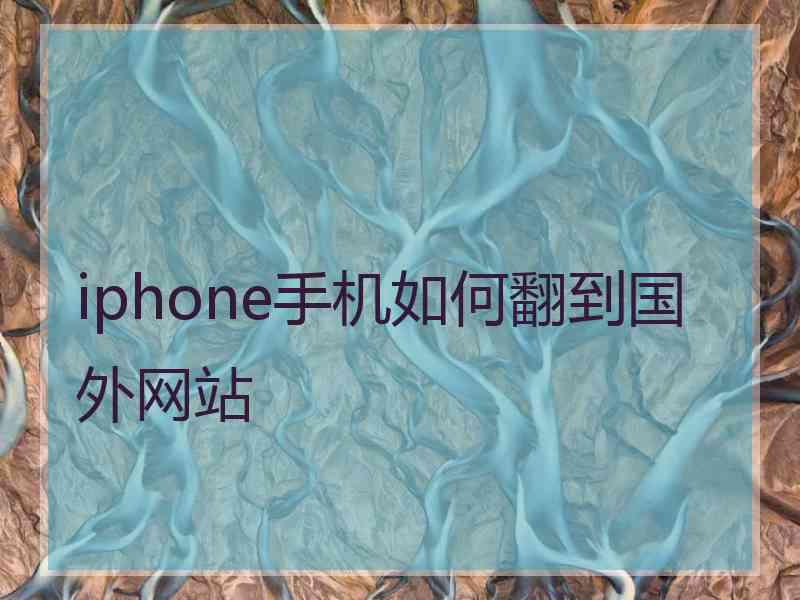 iphone手机如何翻到国外网站