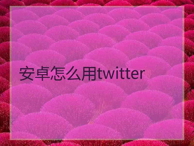 安卓怎么用twitter