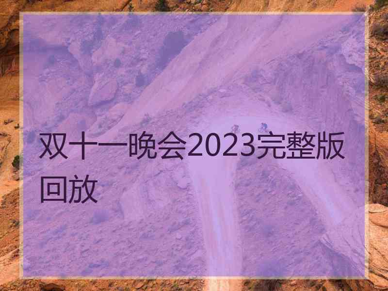 双十一晚会2023完整版回放