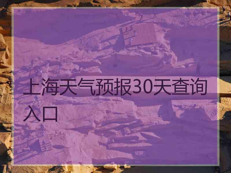 上海天气预报30天查询入口