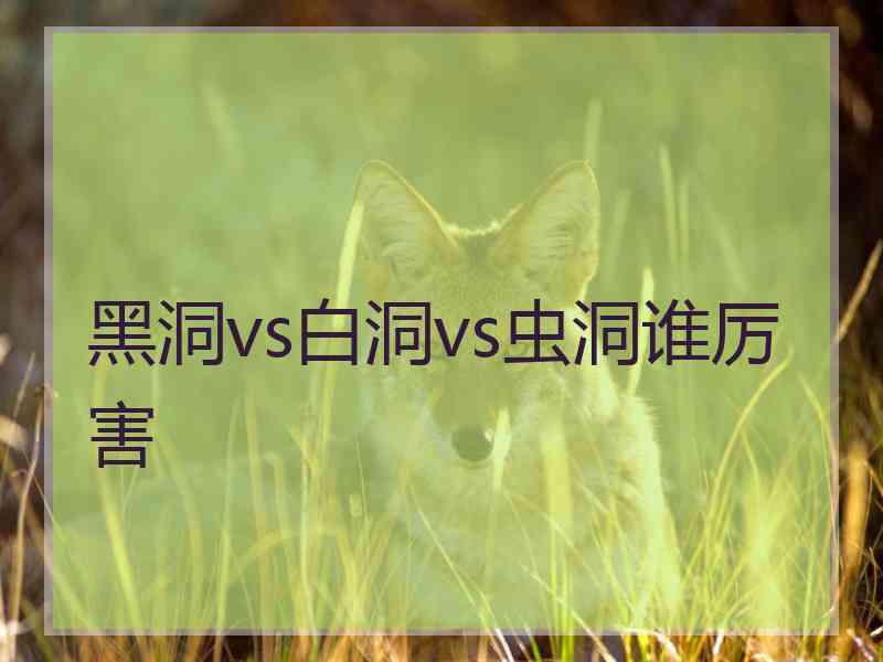 黑洞vs白洞vs虫洞谁厉害