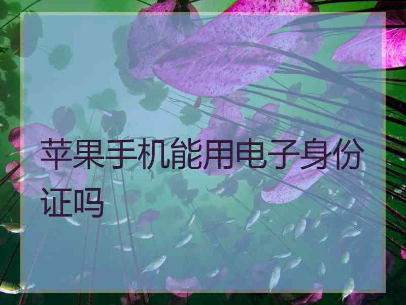 苹果手机能用电子身份证吗