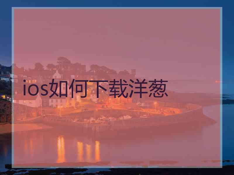 ios如何下载洋葱