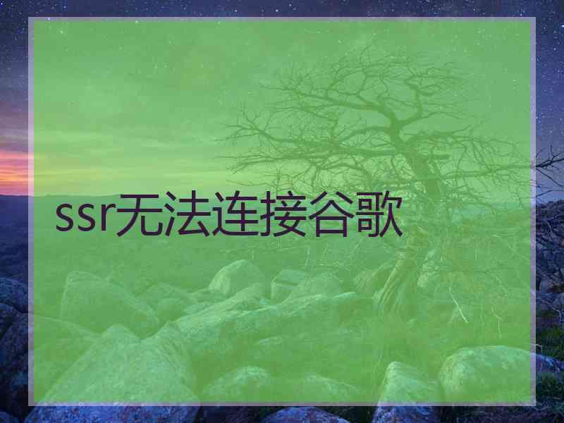 ssr无法连接谷歌