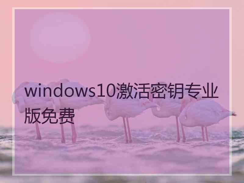 windows10激活密钥专业版免费